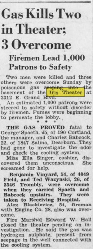 Iris Theatre - June 1945 Gas Kills 2 At Iris (newer photo)